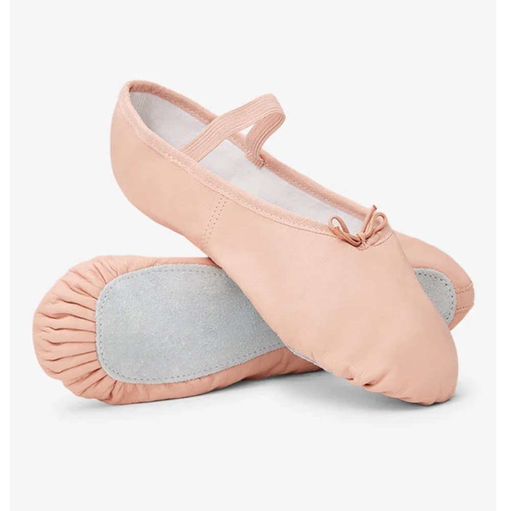 Theatricals Beginner full sole pink leather ballet slippers